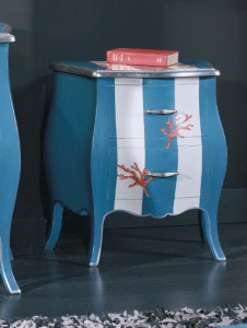 2-drawer bombé night table